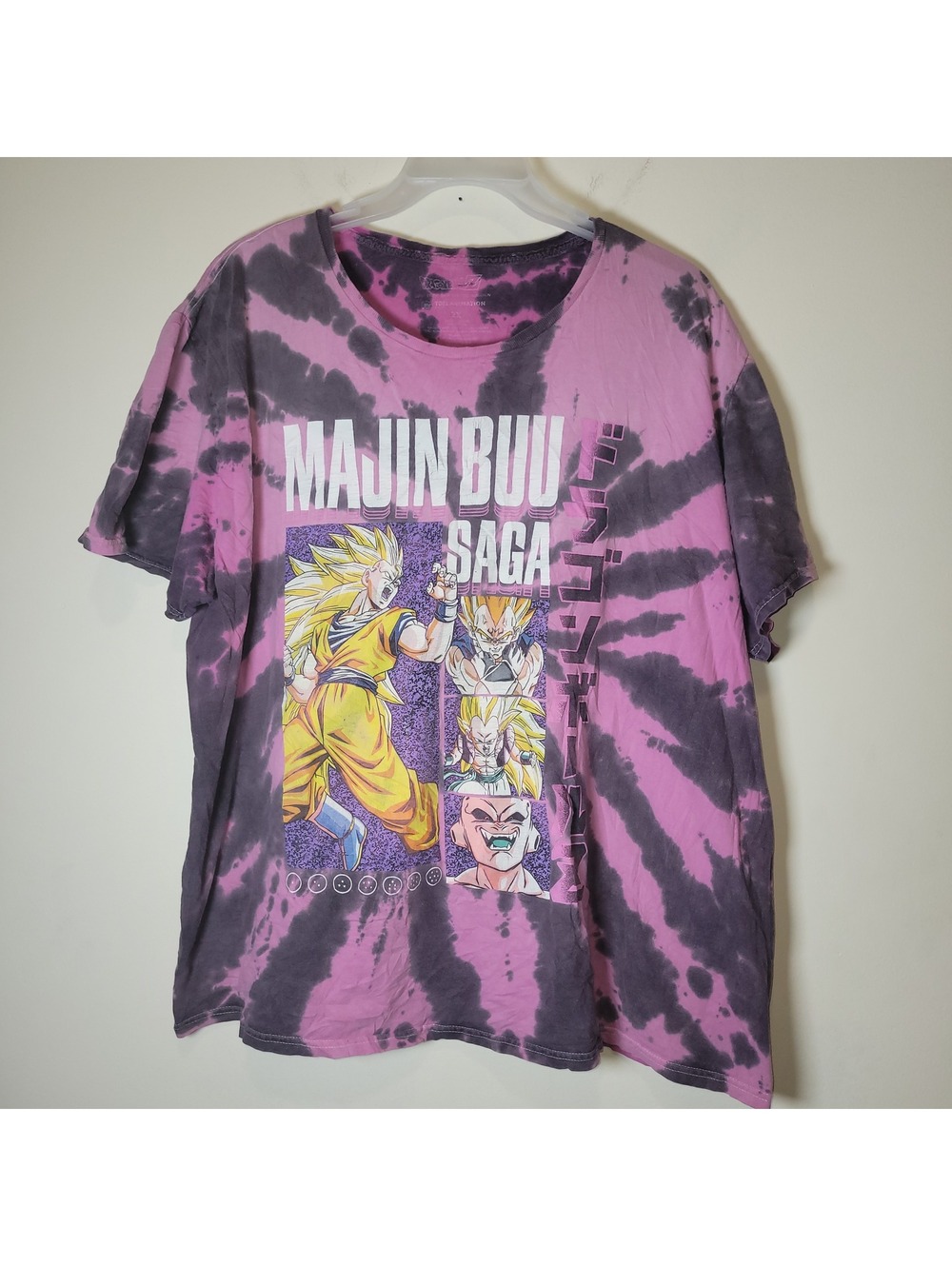Dragon Ball Z Majin Buu Saga Tie-Dye T-Shirt Goku Vegeta Kid Buu 2X Toei